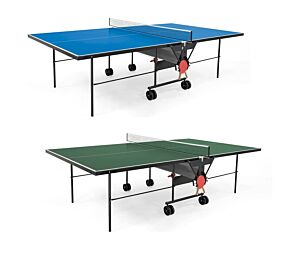 Tavolo ping pong basic da interno in varie colorazioni, con 2 racchette e 6 palline, Morale Sport