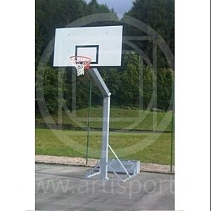 Coppia impianto basket monotubolare trasportabile, con portazavorra, Morale Sport, b651/t