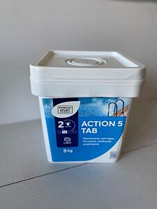 Disinfettante anti alghe per piscine da 5 kg action 5 tab, Morale Sport