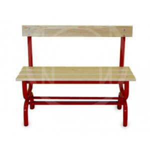 Panca spogliatoio con seduta e schienale, in acciaio rosso, da mt. 1, Morale Sport, s861/10