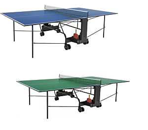Tavolo Ping Pong intermedio da interno in due colorazioni, con 2 racchette e 6 palline, Morale Sport