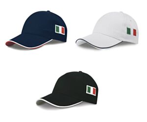 Cappello con visiera flag italia 100% cotone, unisex, Brizza