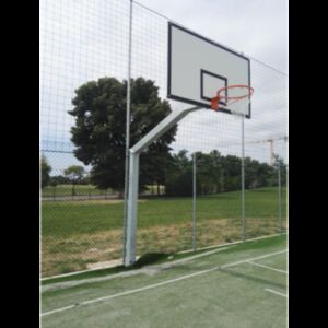 Coppia impianto basket monotubolare, sbalzo 220 cm certificato, Morale Sport, b651/2
