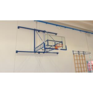 Impiato basket accostabile a parete, tabelloni in legno, Morale Sport, b905