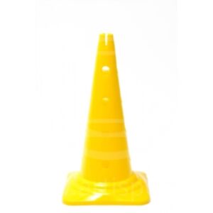 Cono singolo di plastica a 16 fori, altezza 50 cm, con base ed incavo, Morale Sport, k826f