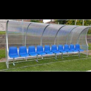 Panchina allenatori/riserve con policarbonato, lunghezza mt 5, Morale Sport, f751/5