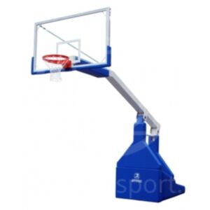 Coppia impianto basket oleodinamico elettrico certificato fiba, sbalzo 230 cm, Morale Sport, b676