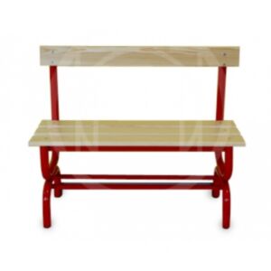 Panca spogliatoio con seduta e schienale, in acciaio rosso, da mt. 1, Morale Sport, s861/10