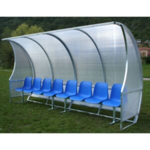 Panchina allenatori/riserve con tetto curvo, lunghezza mt 4, Morale Sport, f751/4
