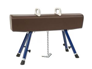 Cavallo con maniglie, in cuoio naturale, altezza regolabile, s00106