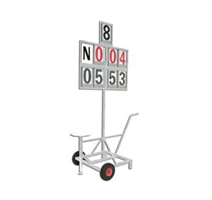 Segnalatore numerico a 8 cifre, in acciaio, con sedile, s02118