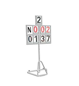 Segnalatore numerico a 8 cifre, in acciaio, con basamento girevole, s02120