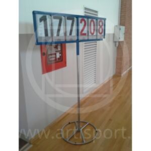 Segnapunti a 6 tabelle meteore con basamento, per basket, Morale Sport, b698