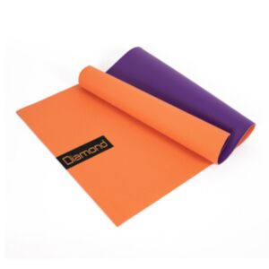 Tappetino Professionale Yoga in PVC 173 x 60 x 0,6 cm - bicolore arancio viola TY4 Diamond